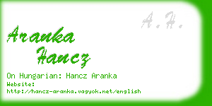 aranka hancz business card